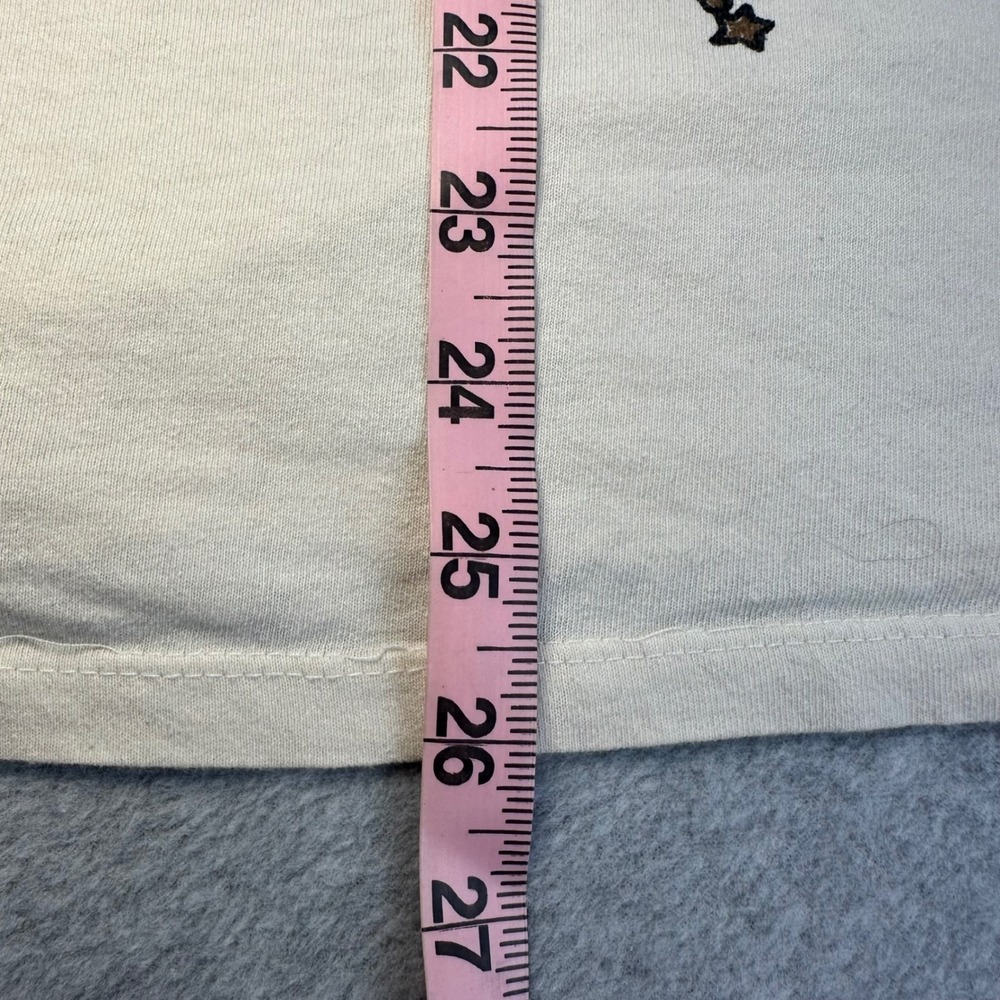 Smiley H&M Oversized Graphic T-Shirt Size XL Cream Psychedelic Sun Rainbow Boho - Picture 8 of 12